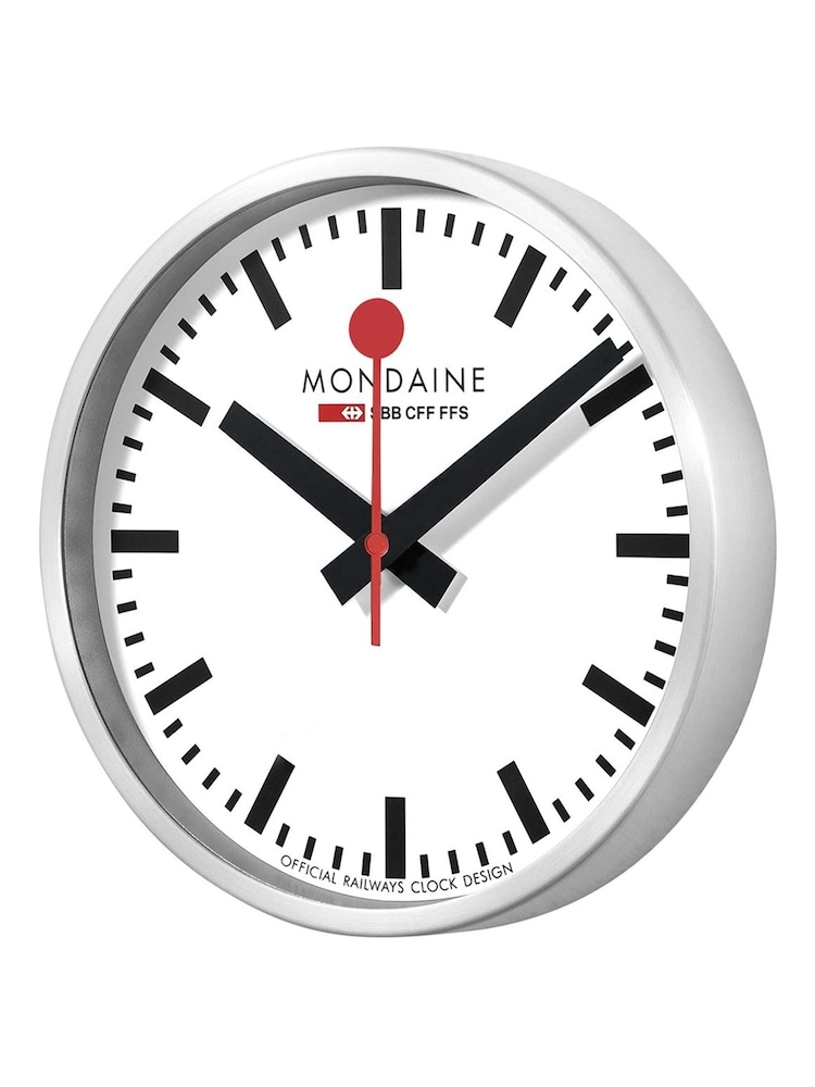 Mondaine White Wifi Stop 2 Go Wall Clock 25cm - Image 2 of 3 Mondaine White Wifi Stop 2 Go Wall Clock 25cm - Image 2 of 3
