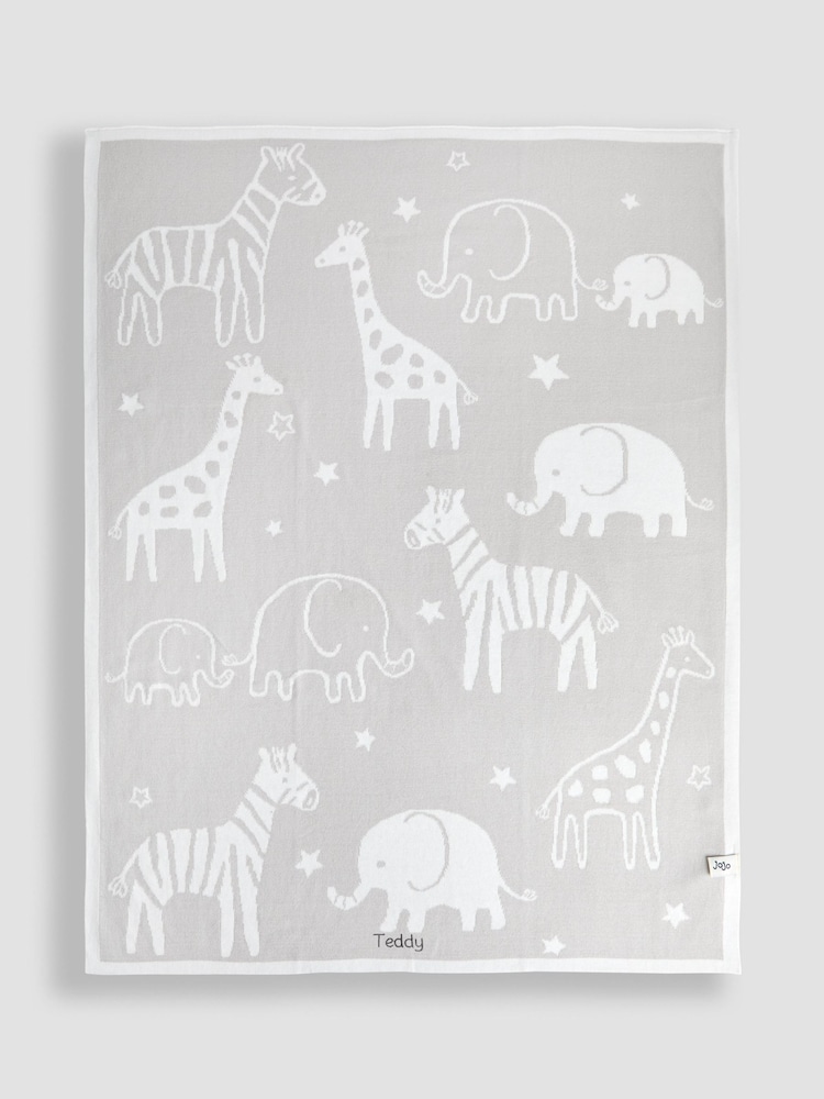 JoJo Maman Bébé Personalised Newborn Knitted Shawl - Image 1 of 3 JoJo Maman Bébé Personalised Newborn Knitted Shawl - Image 1 of 3