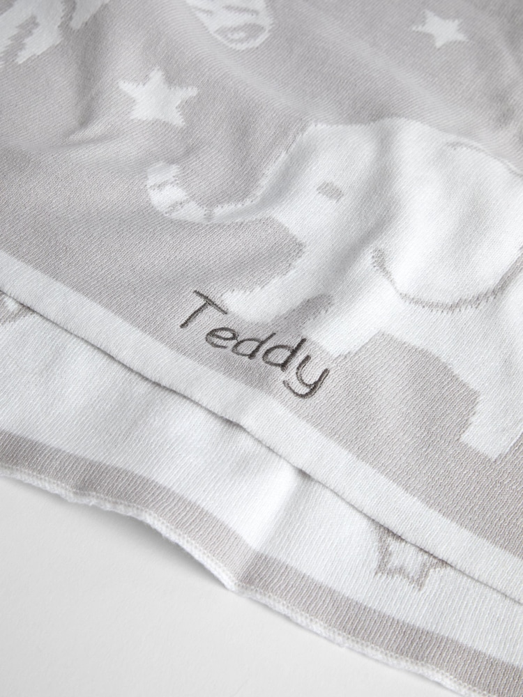 JoJo Maman Bébé Personalised Newborn Knitted Shawl - Image 2 of 3 JoJo Maman Bébé Personalised Newborn Knitted Shawl - Image 2 of 3