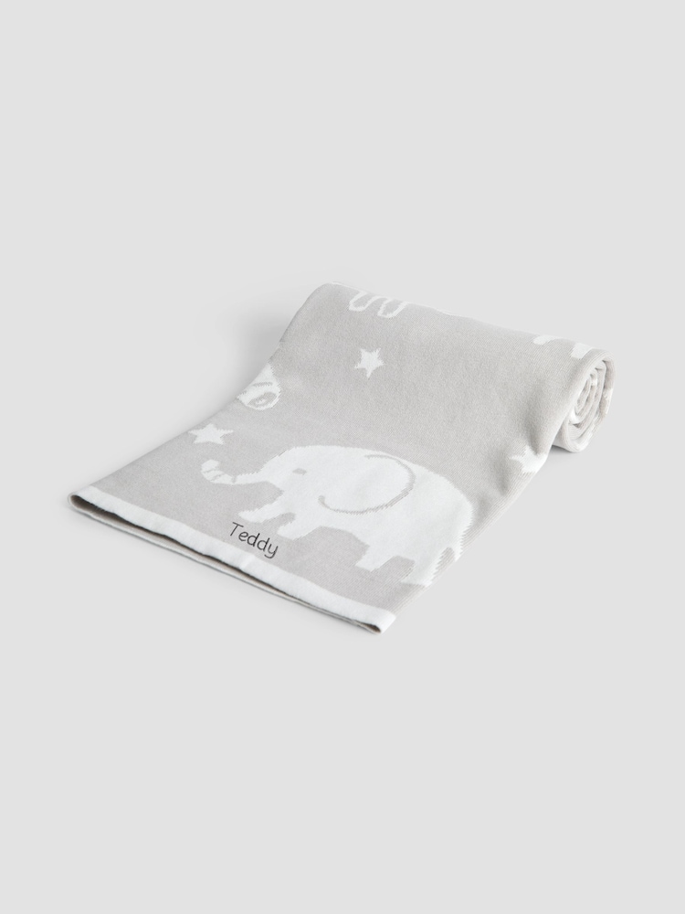 JoJo Maman Bébé Personalised Newborn Knitted Shawl - Image 3 of 3 JoJo Maman Bébé Personalised Newborn Knitted Shawl - Image 3 of 3