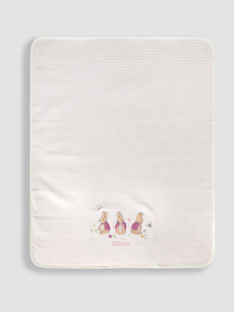 JoJo Maman Bébé Personalised Flopsy Bunny Jersey Shawl - Image 1 of 3 JoJo Maman Bébé Personalised Flopsy Bunny Jersey Shawl - Image 1 of 3