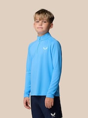 Castore Light Blue Lightweight Long Sleeve 1/4 Zip T-Shirt - Image 1 of 10