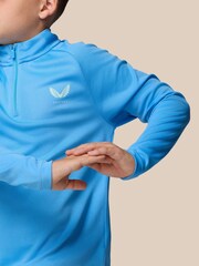 Castore Light Blue Lightweight Long Sleeve 1/4 Zip T-Shirt - Image 8 of 10