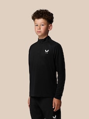 Castore Black Lightweight Long Sleeve 1/4 Zip T-Shirt - Image 1 of 10