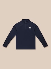 Castore Navy Lightweight Long Sleeve 1/4 Zip T-Shirt - Image 1 of 2