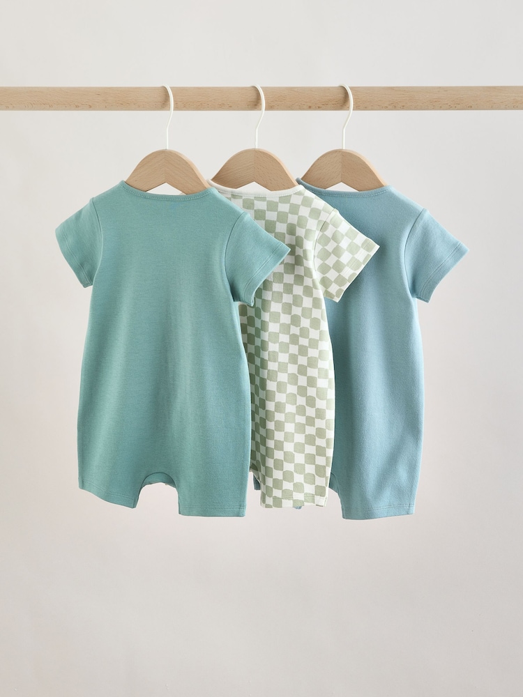 Green Two Way Zip Baby Rompers 3 Pack (0mths-3yrs) - Image 2 of 11
