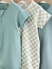 Green Two Way Zip Baby Rompers 3 Pack (0mths-3yrs) - Image 7 of 11