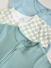 Green Two Way Zip Baby Rompers 3 Pack (0mths-3yrs) - Image 8 of 11