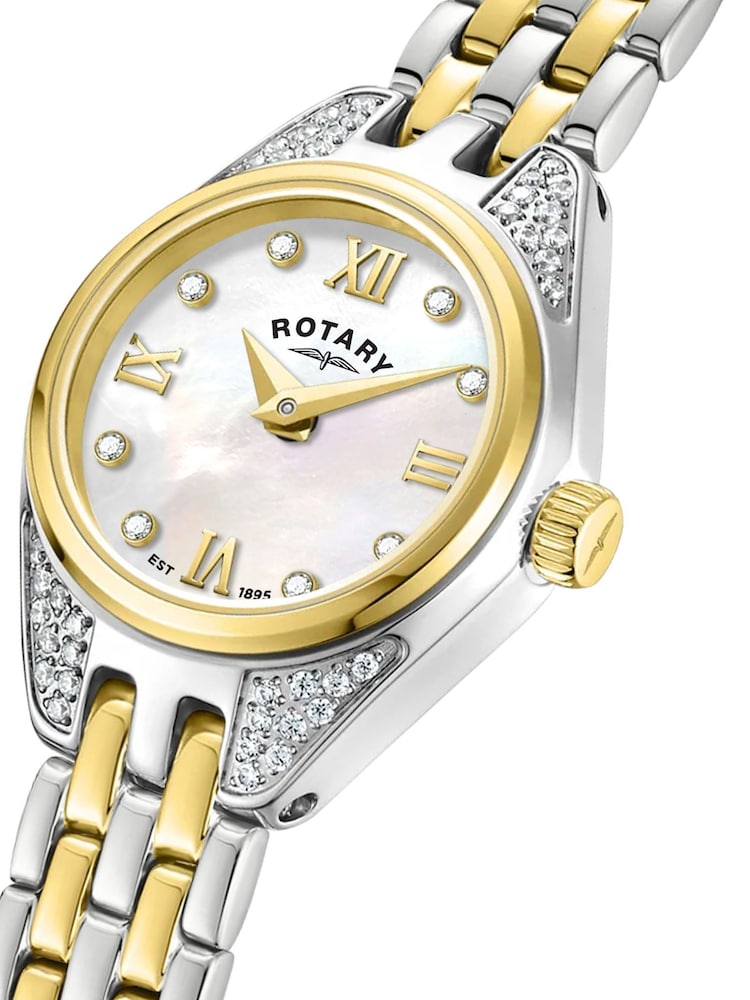 Rotary Silver Plated Cocktail Stainless Steel Bracelet Watch - Image 2 of 5