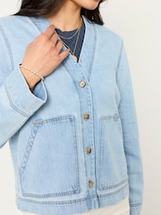 FatFace Dulcie Pale Blue Denim Jacket - Image 3 of 5