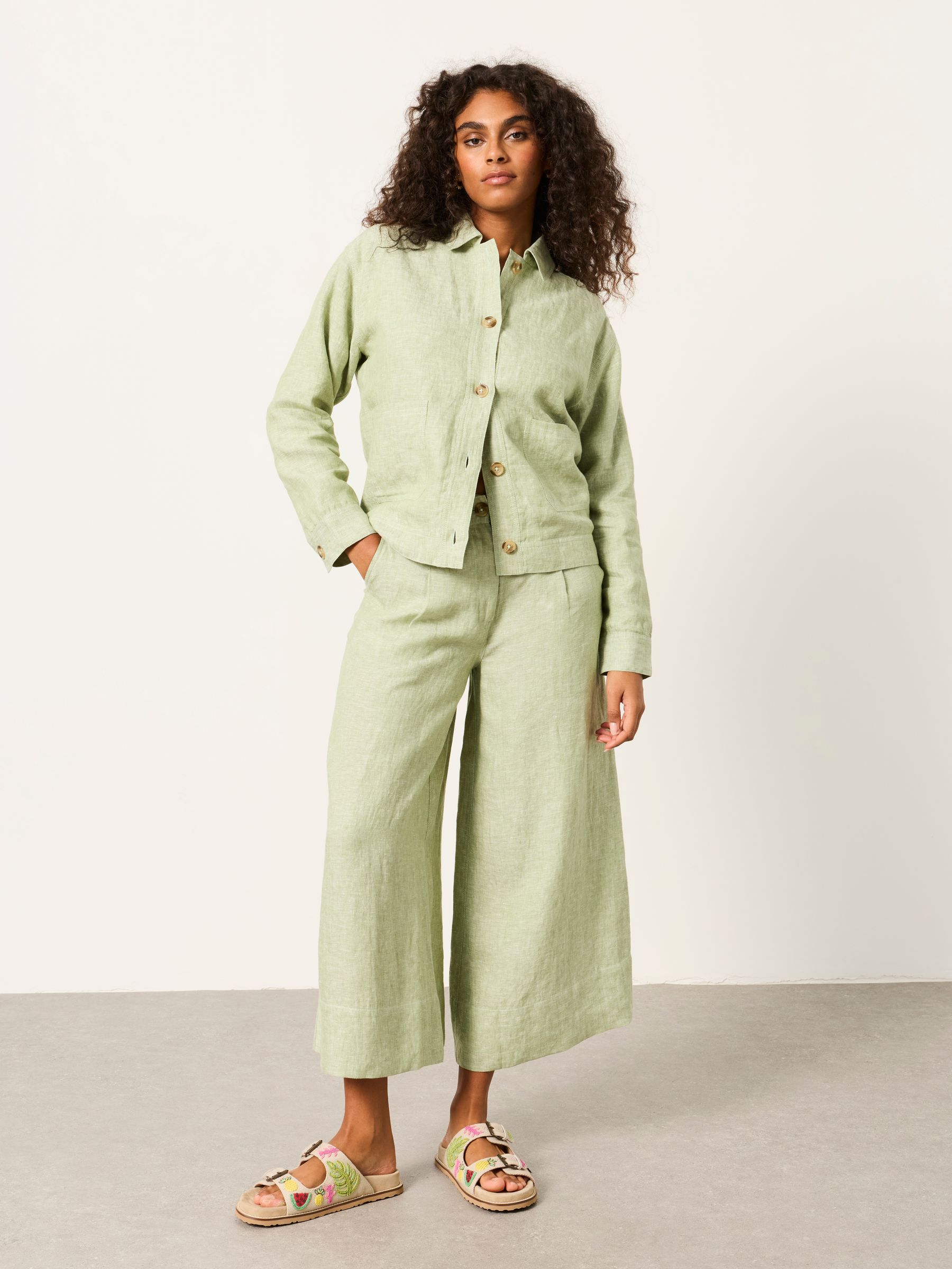 Buy FatFace Darcy Green Petite Linen Jacket from Next USA