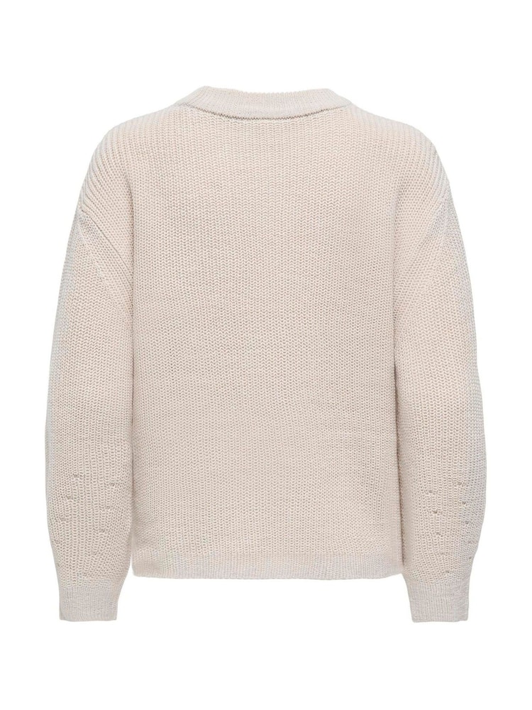 ONLY Cream Long Sleeve Crew Neck Rib Knit Jumper - Image 6 of 6 ONLY Cream Long Sleeve Crew Neck Rib Knit Jumper - Image 6 of 6
