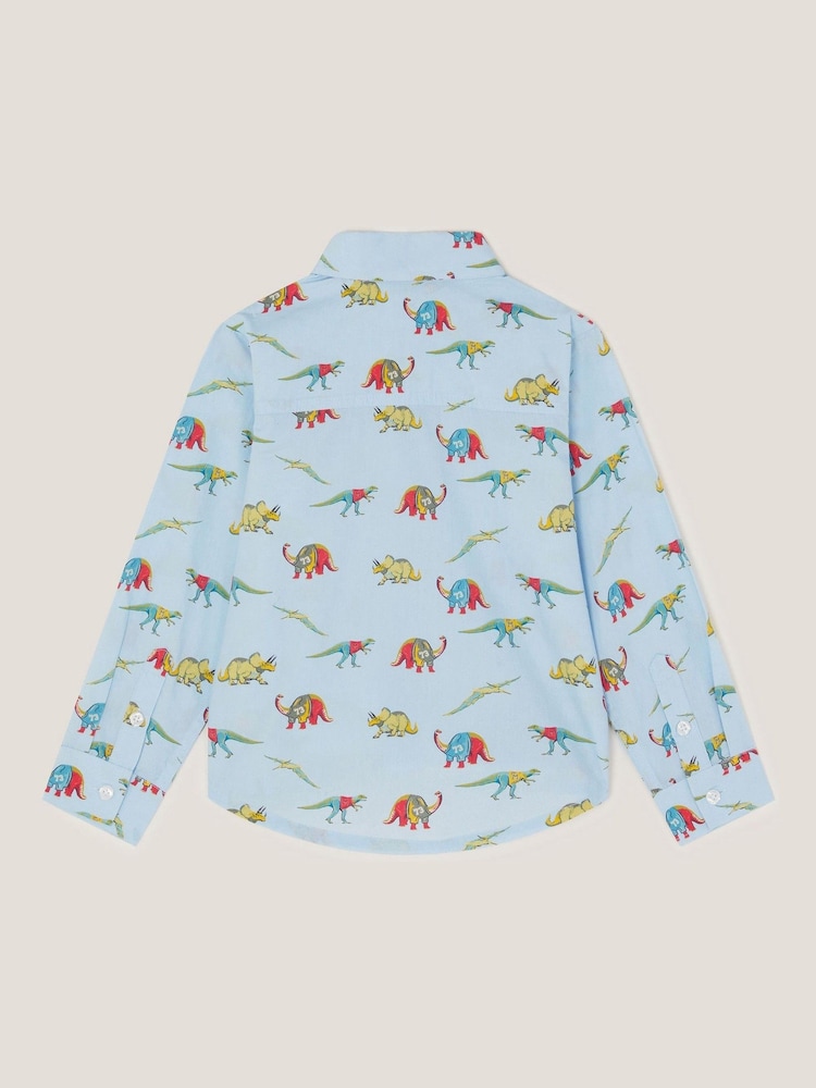 Monsoon Blue Varsity Dinosaur Print Shirt - Image 2 of 3