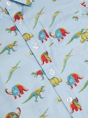 Monsoon Blue Varsity Dinosaur Print Shirt - Image 3 of 3