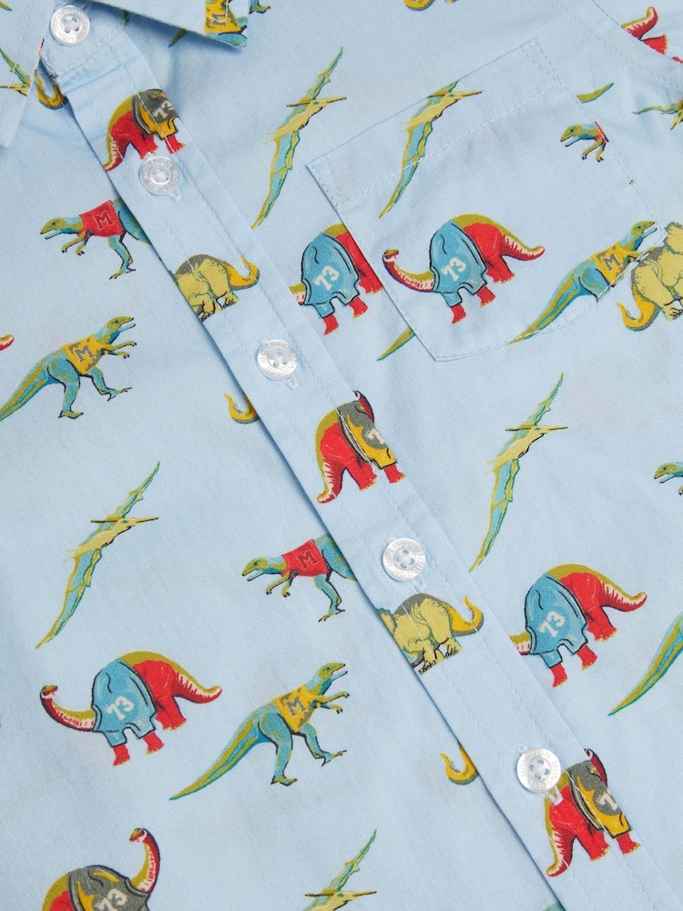 Monsoon Blue Varsity Dinosaur Print Shirt - Image 3 of 3