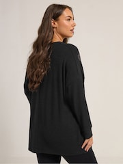 Yours Curve Black Bow Sequin Jumper - Image 3 of 5
