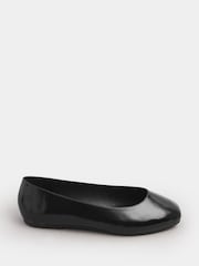 Yours Curve Black Extra-Wide Fit Square Toe Ballet Pumps - Image 1 of 4
