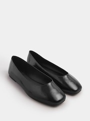 Yours Curve Black Extra-Wide Fit Square Toe Ballet Pumps - Image 2 of 4