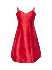 Yours Curve Red London Satin Twill Corset Dress - Image 5 of 5