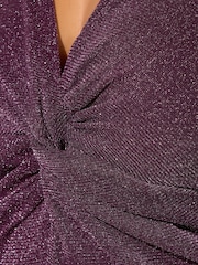 Yours Curve Red London Metallic Twist Front Maxi Dress - Image 4 of 5