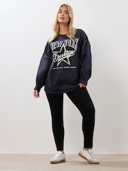 Yours Curve Blue New York Logo Sweatshirt - Image 2 of 5