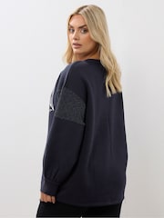 Yours Curve Blue New York Logo Sweatshirt - Image 3 of 5