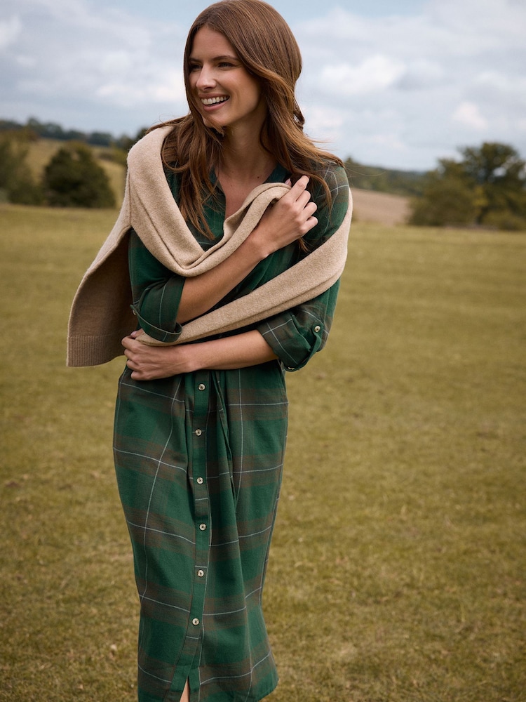 Buy M&Co Green Check Shirt Dress from Next Gibraltar