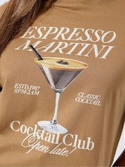 Yours Curve Brown Limited Espresso Martini T-Shirt - Image 5 of 5