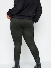 Yours Curve Black Suedette Leggings - Image 2 of 4