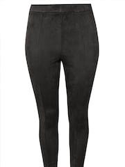 Yours Curve Black Suedette Leggings - Image 4 of 4