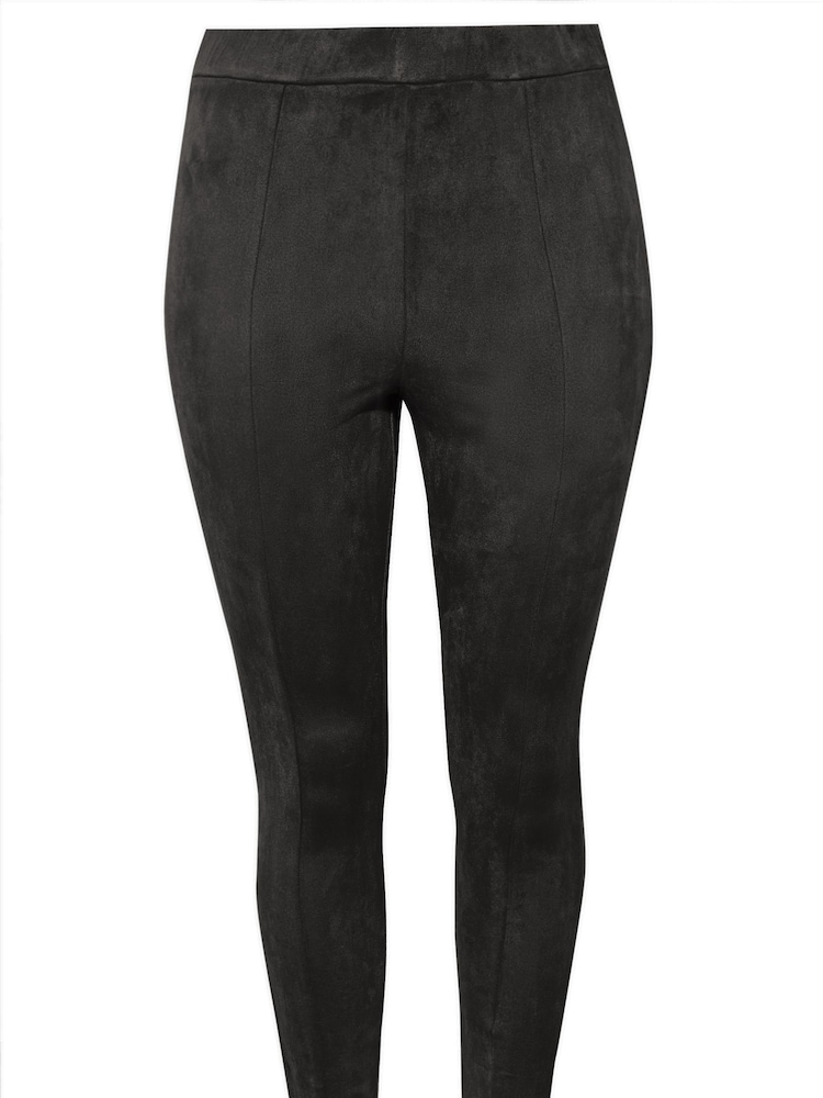 Yours Curve Black Suedette Leggings - Image 4 of 4