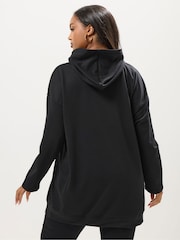 Yours Curve Black Embroidered Heart Hoodie - Image 2 of 5
