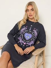 Yours Curve Blue Wild And Free Long Sleeve Nightdress - Image 2 of 5