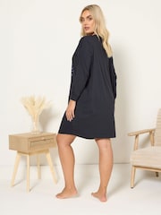 Yours Curve Blue Wild And Free Long Sleeve Nightdress - Image 3 of 5