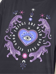 Yours Curve Blue Wild And Free Long Sleeve Nightdress - Image 5 of 5
