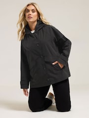 Negro - Yours Curve Raglan Jacket - Imagen 1 de 5