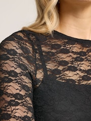 Long Tall Sally Black Lace Midaxi Dress - Image 4 of 5