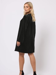 Yours Curve Velour Interest Neckline Shift Dress - Imagem 3 de 9