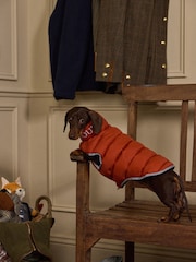 Joules Burnt Orange and Chocolate Reversible Dog Puffer Jacket - Image 1 of 11