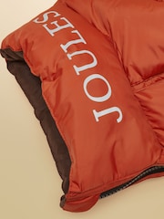 Joules Burnt Orange and Chocolate Reversible Dog Puffer Jacket - Image 10 of 11