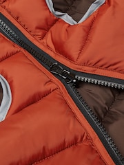 Joules Burnt Orange and Chocolate Reversible Dog Puffer Jacket - Image 11 of 11