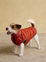 Joules Burnt Orange and Chocolate Reversible Dog Puffer Jacket - Image 6 of 11