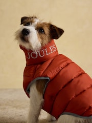Joules Burnt Orange and Chocolate Reversible Dog Puffer Jacket - Image 7 of 11