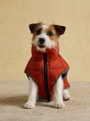 Joules Burnt Orange and Chocolate Reversible Dog Puffer Jacket - Image 8 of 11