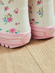 My 1st Years Pink Personalised Ditsy Floral Welly Boots - Image 3 of 5