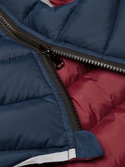 Joules Navy and Burgundy Reversible Dog Puffer Jacket - Image 8 of 8