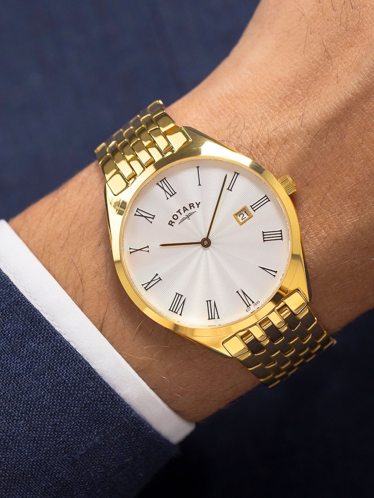 Rotary Gold Plated Ultra Slim Bracelet Watch - Image 2 of 3 Rotary Gold Plated Ultra Slim Bracelet Watch - Image 2 of 3