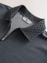 Slate Grey Short Sleeve Smart Collar Polo Shirt - Image 7 of 8