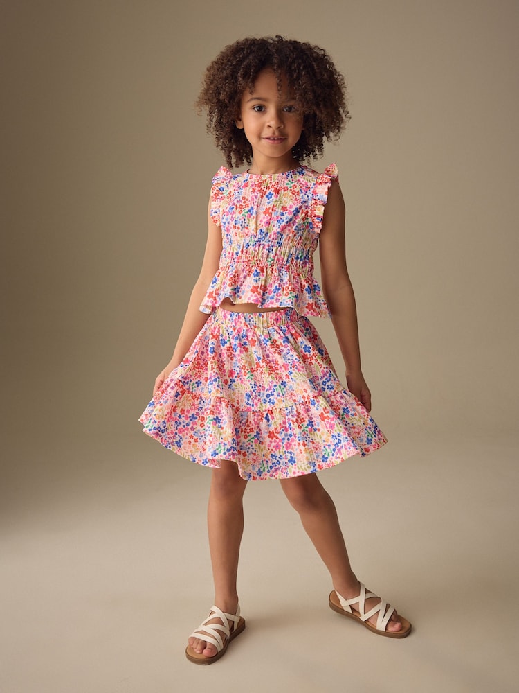 زهور زاهي - طقم متناسق مكون من رداء علوي وتنورة (للأطفال 3 سنوات-16سنة) - صورة 1 من 10