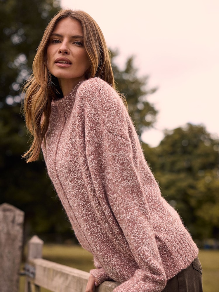 M&Co Pink Textured Jumper - Image 1 of 5